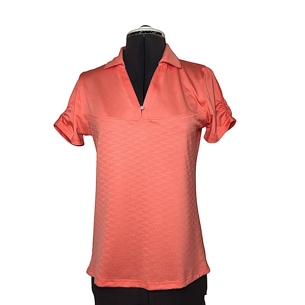 Tommy Armour Women's Dri-Logic Golf Tennis Orange Fitted Polo‎ Shirt XS